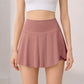 High Rise Flowy Athletic Skort with Side Pocket and Built-In Shorts