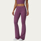 Foldover Waist Flare Leggings with Smooth Stretch Knit Fabric