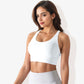 Scoop Neck Stretchy Cropped Banded Criss Cross Back Sports Bra