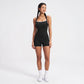 Cami Strap Active Romper Square Neck Open Back Workout Yoga One Piece Shorts Jumpsuit