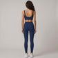 Wide Strap Sports Bra Scoop Neck High Impact Supportive Workout Yoga Gym Crop Top