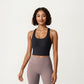 Cross Back Sports Tank Top with Scoop Neckline and Wide Supportive Band