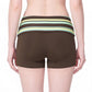 Striped Foldover Waist Fitted Athletic Shorts for Workouts Running and Everyday Activewear