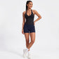 Padded Halter Wrap Front Longline Sports Bra Tank Top Workout Yoga Crop Top
