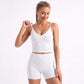V Neck Longline Sports Bra Adjustable Strap Workout Crop Top