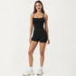 Spaghetti Strap Active Cami Top with Square Neck and Smooth Stretch Fit