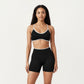 Contrast Trim Scoop Neck Sports Bra with Adjustable Spaghetti Straps