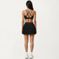 Crisscross Back Sports Bra with Square Neck and Smooth Stretch Fit