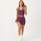 High Neck Longline Sports Bra with Open Back and Cropped Active Fit