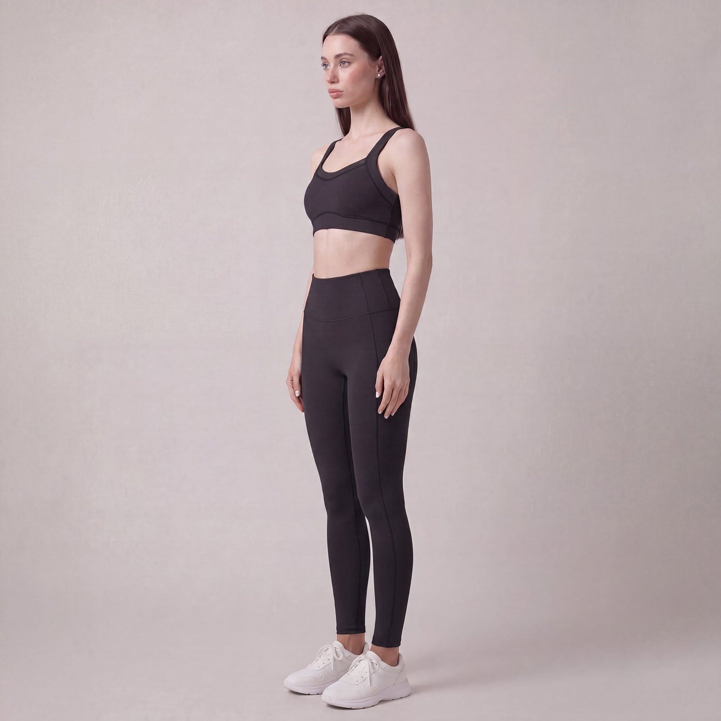 High Waist Full Length Active Leggings with Contour Seams for Workout and Everyday Wear