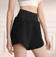High Rise Running Shorts with Curved Hem and Side Pocket