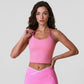Padded Halter Sports Bra Tank Top Contrast Trim Workout Yoga Crop Top