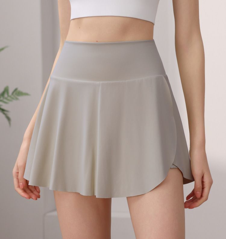 High Rise Flowy Athletic Skort with Side Pocket and Built-In Shorts