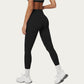 High Waist Leggings with Smooth Stretch Fabric and Curved Seam Detail