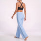 High Waist Wide Leg Workout Pants with Contrast Side Stripes