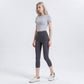 High Waist Capri Leggings with Wide Waistband Smooth Stretch Pull On Yoga Active Pants