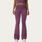 Foldover Waist Flare Leggings with Smooth Stretch Knit Fabric