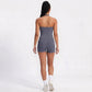 Padded Halter Wrap Front Longline Sports Bra Tank Top Workout Yoga Crop Top