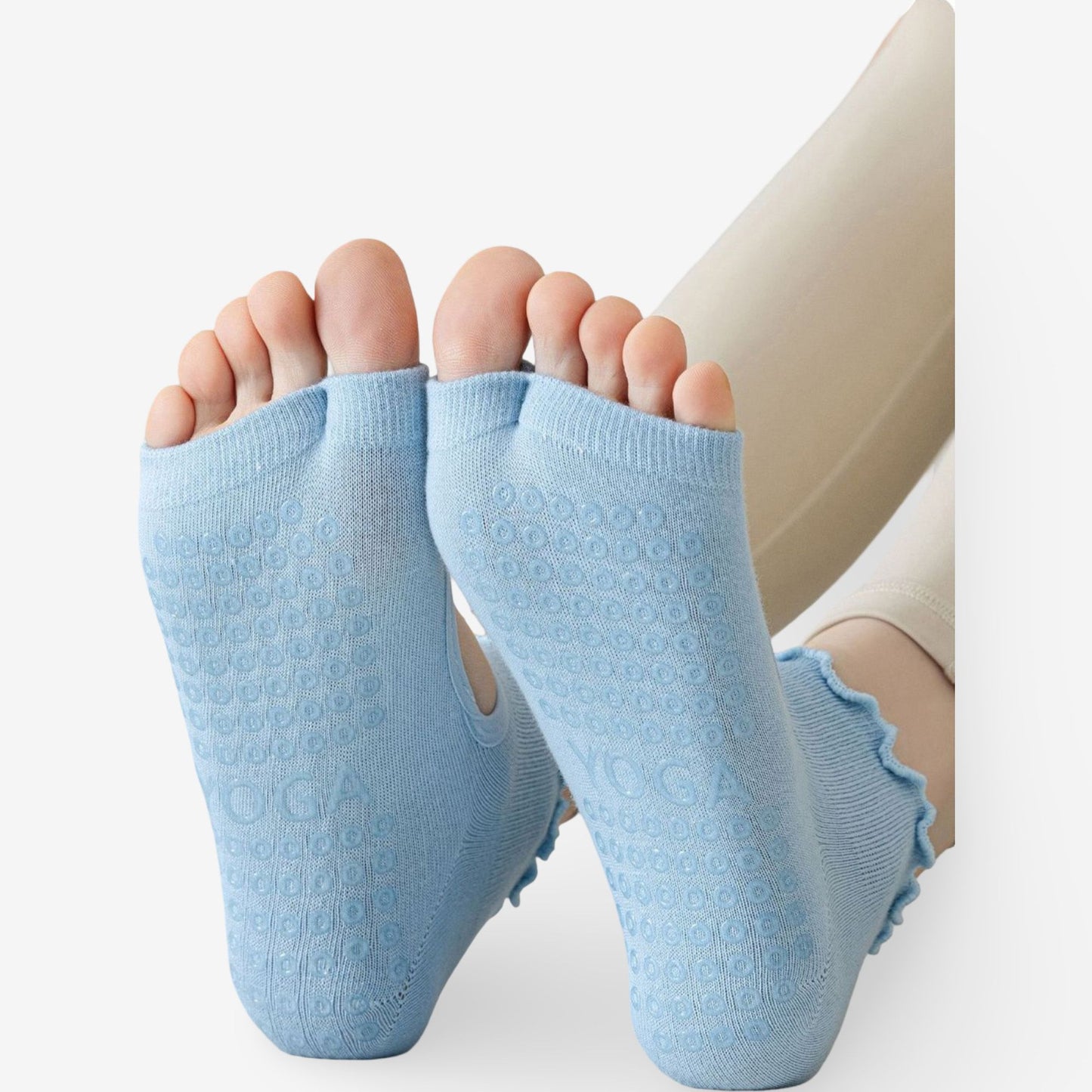 Candy Color Open-Back Yoga Socks for Women, Non-Slip Pilates & Indoor Exercise 3 Pack