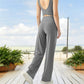 High Waisted Wide Leg Lounge Pants with Drawstring and Pockets