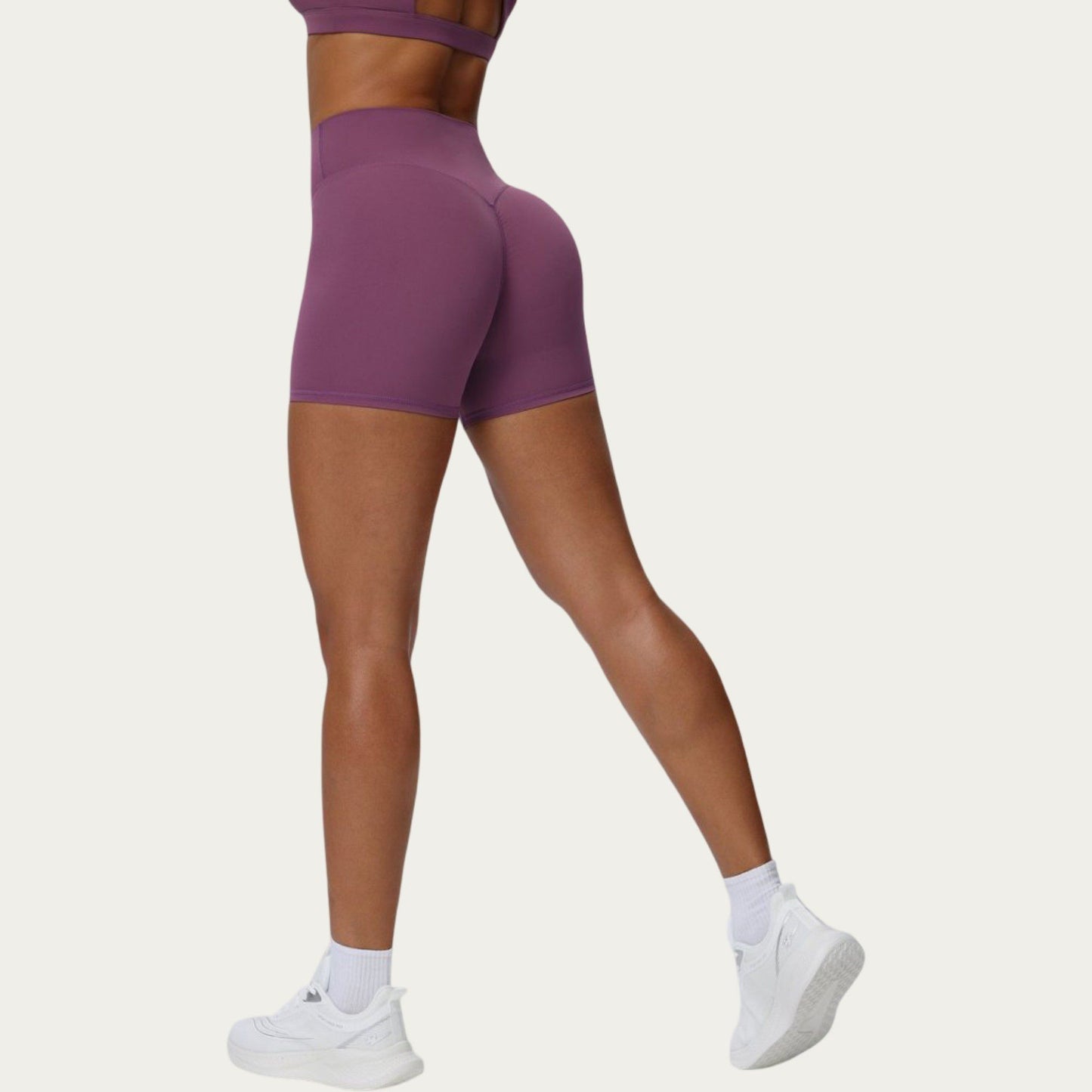 High Waist Biker Shorts with Smooth Stretch Knit Fabric
