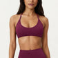 Halter Sports Bra with Open Back and Smooth Stretch Athletic Fit