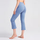 High Waist Cropped Flare Leggings with Wide Waistband Smooth Stretch Pull On Yoga Pants