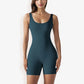 Sleeveless Bodycon Romper with Scoop Neck and Form-Fitting Design