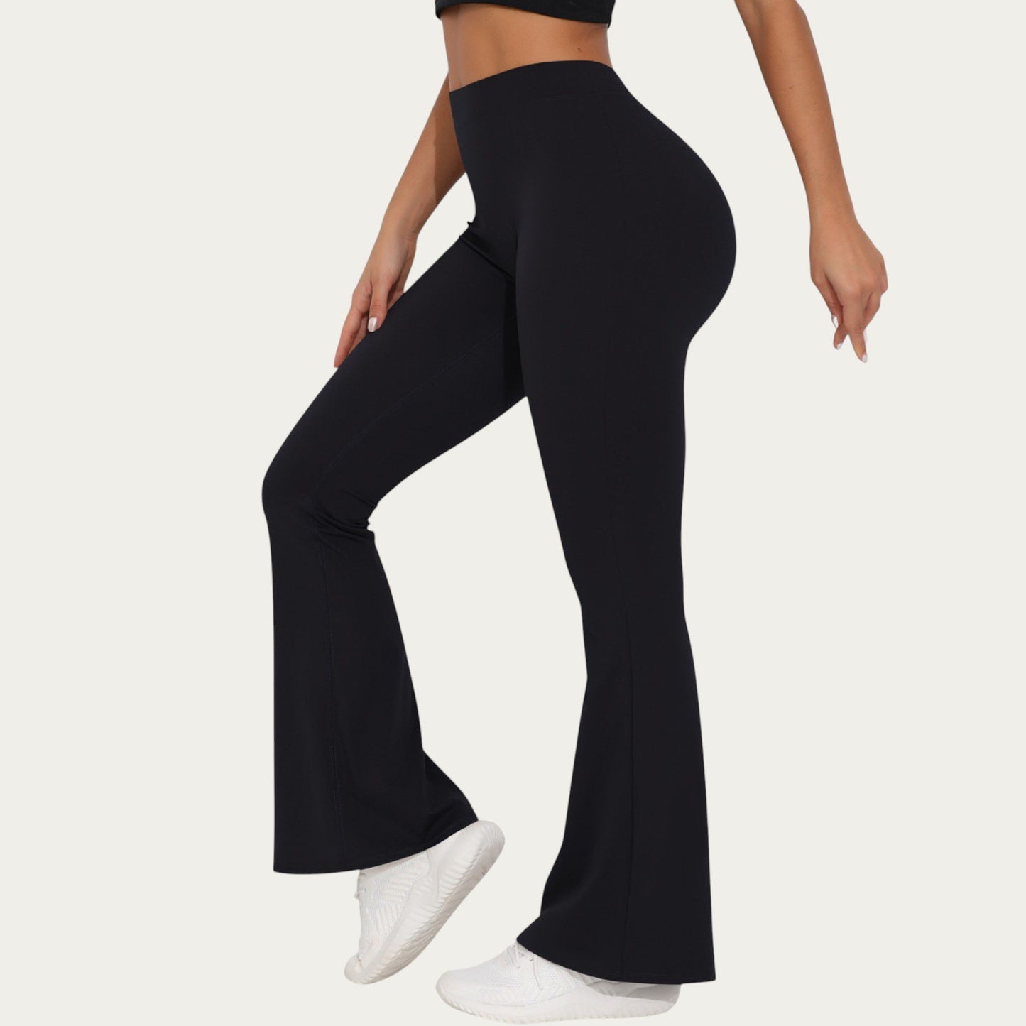 High Waist Flare Leg Yoga Pants with Stretch Fit and Contoured Waistband