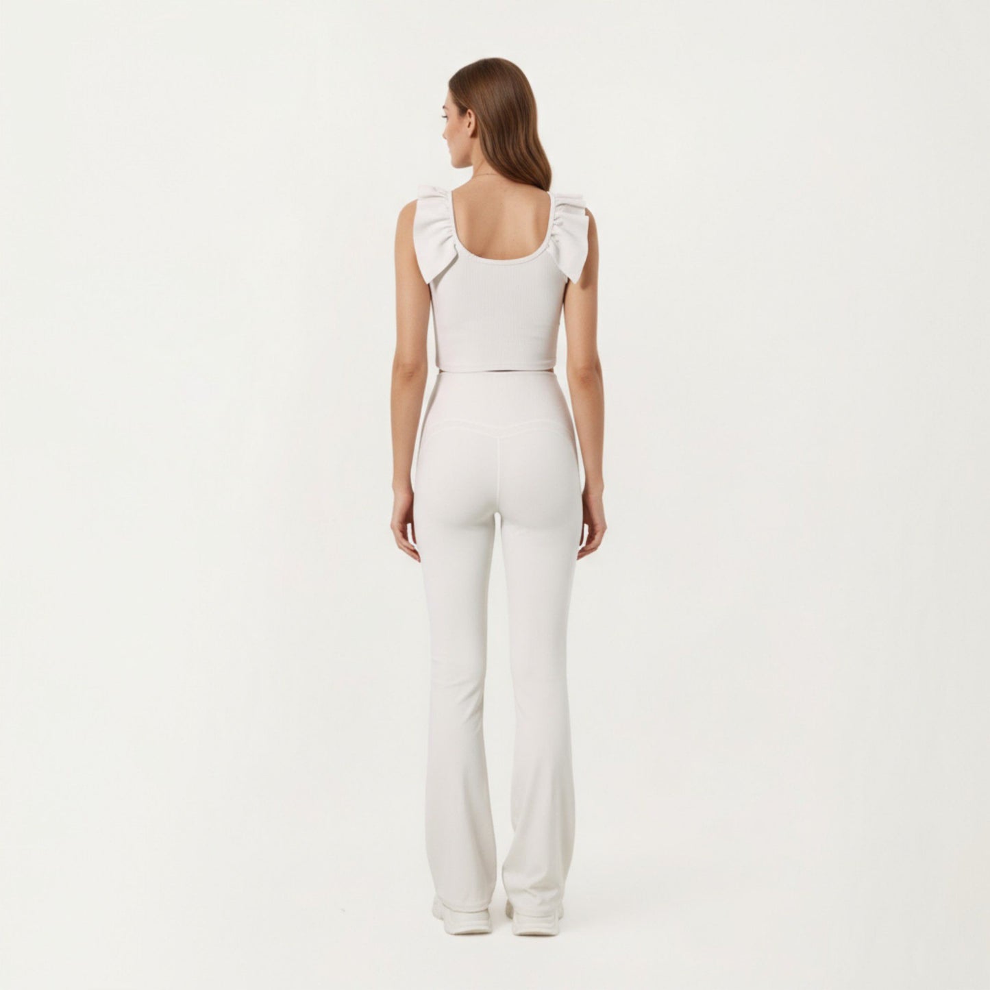High Waist Flare Sweatpants with Slim Fit Stretch Fabric