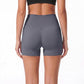 High Waist Seamless Workout Shorts Ribbed Waistband Yoga Biker Shorts
