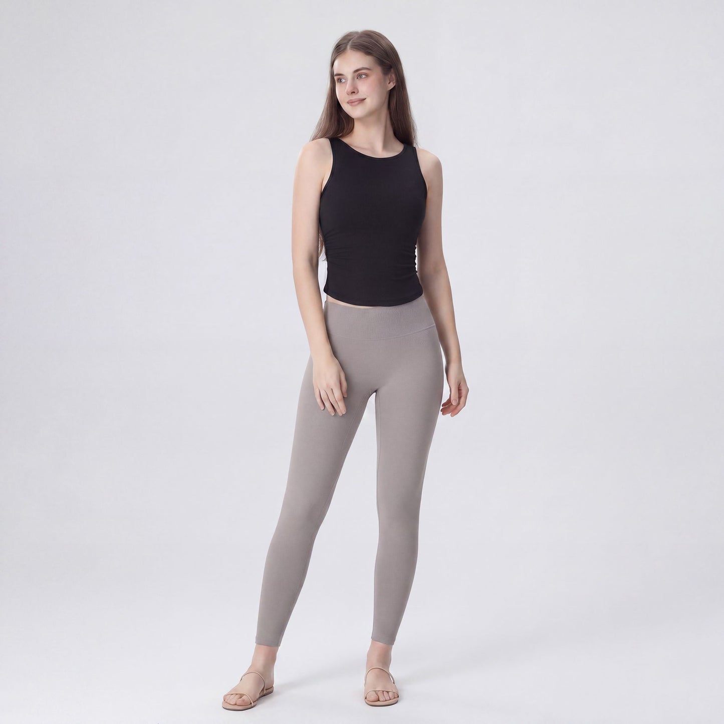 Sleeveless High Neck Cropped Yoga Tank Fitted Workout Activewear Top