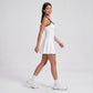 Contrast Trim Cami Tank Top Scoop Neck Sleeveless Workout Yoga Tennis Activewear Top