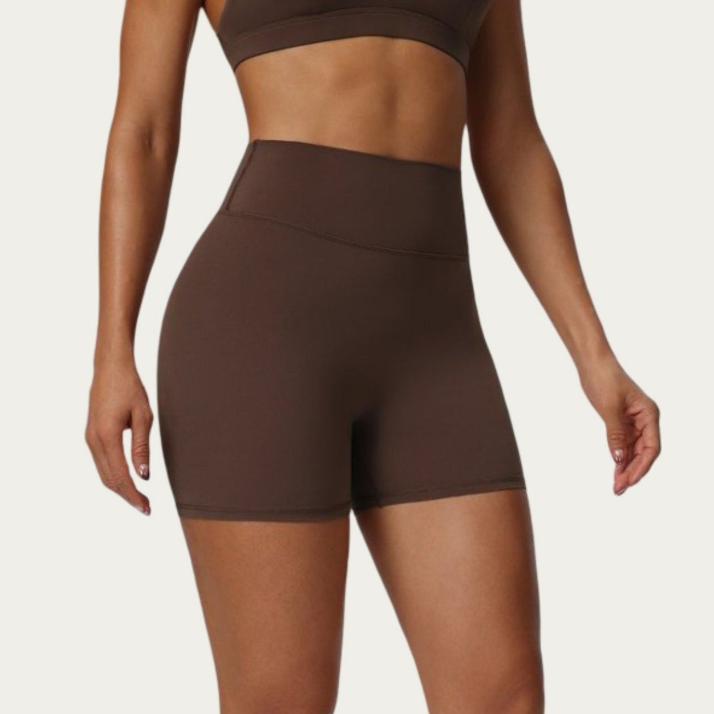 High Waist Biker Shorts with Smooth Stretch Knit Fabric