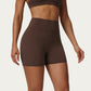 High Waist Biker Shorts with Smooth Stretch Knit Fabric