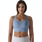 Scoop Neck Stretchy Cropped Banded Criss Cross Back Sports Bra