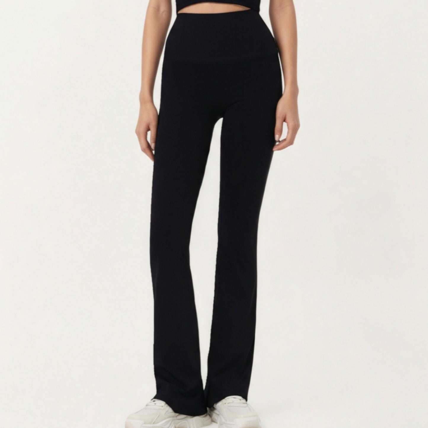 High Waist Flare Sweatpants with Slim Fit Stretch Fabric