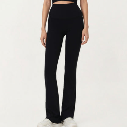 High Waist Flare Sweatpants with Slim Fit Stretch Fabric