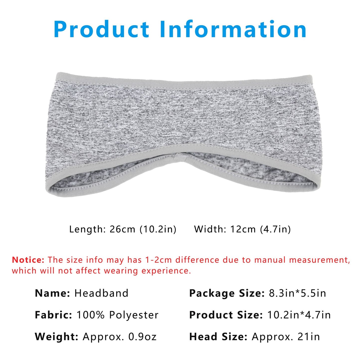 Sports Headband Moisture-Wicking for Running Workouts Exercise Men and Women Winter Ear Warmer