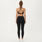 Strappy Sports Bra with Adjustable Cross Back and Scoop Neck Front