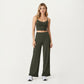 High Waist Wide Leg Sweatpants with Ruffle Hem Detail