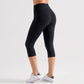 High Waist Capri Leggings with Wide Waistband Smooth Stretch Pull On Workout Yoga Pants