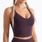 V Neck Cropped Active Tank Top with Adjustable Crisscross Back Straps for Gym Workouts