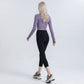 High Waist Capri Leggings with Wide Waistband Smooth Stretch Pull On Yoga Active Pants