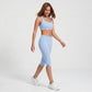 High Waist Capri Leggings Side Slit Cropped Workout Yoga Pants