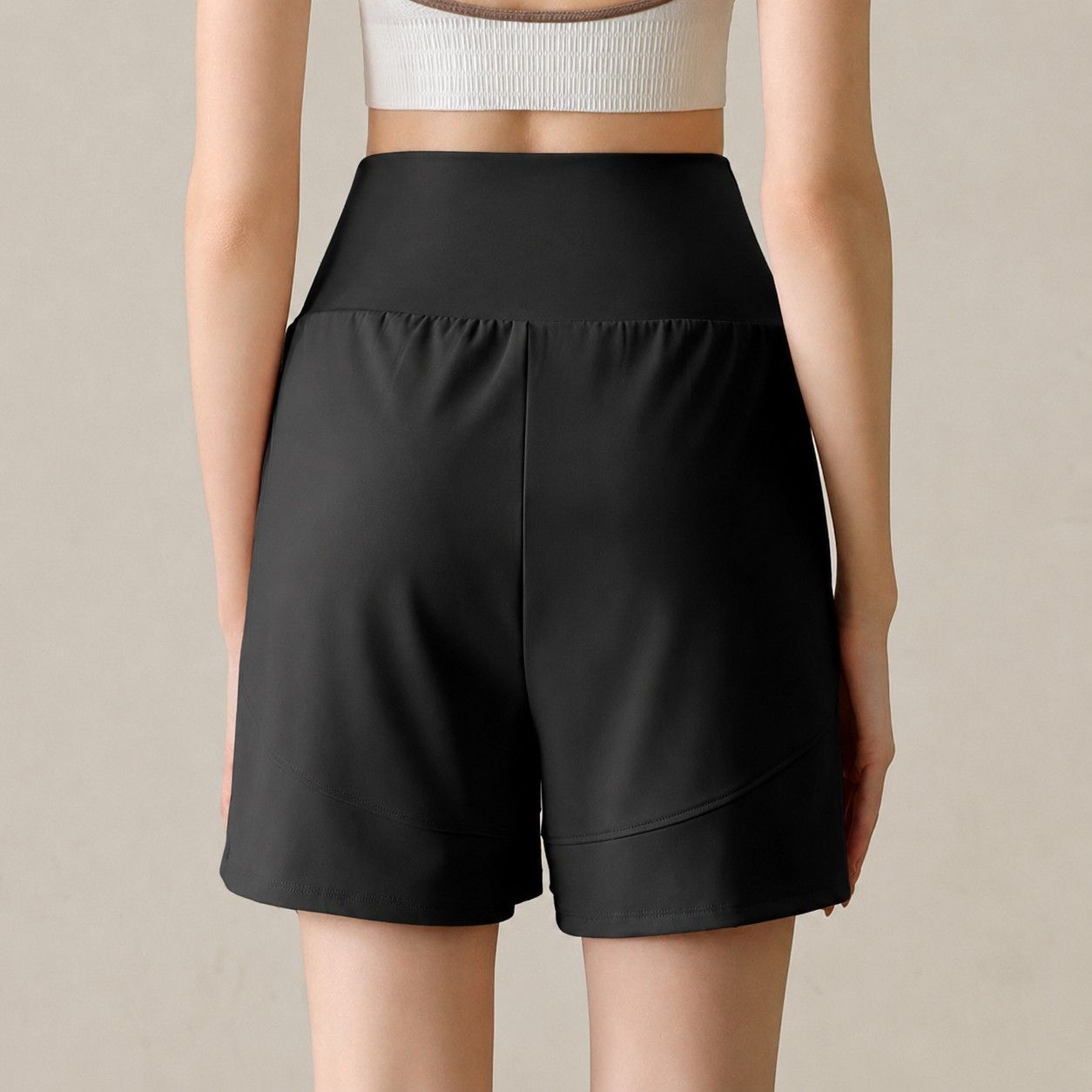 High Rise Athletic Shorts with Side Pockets