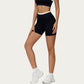 High Waist Biker Shorts with Smooth Stretch Fabric and Contrast Waistband
