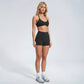 Padded V Neck Sports Bra Tank Top Wide Strap Workout Yoga Crop Top