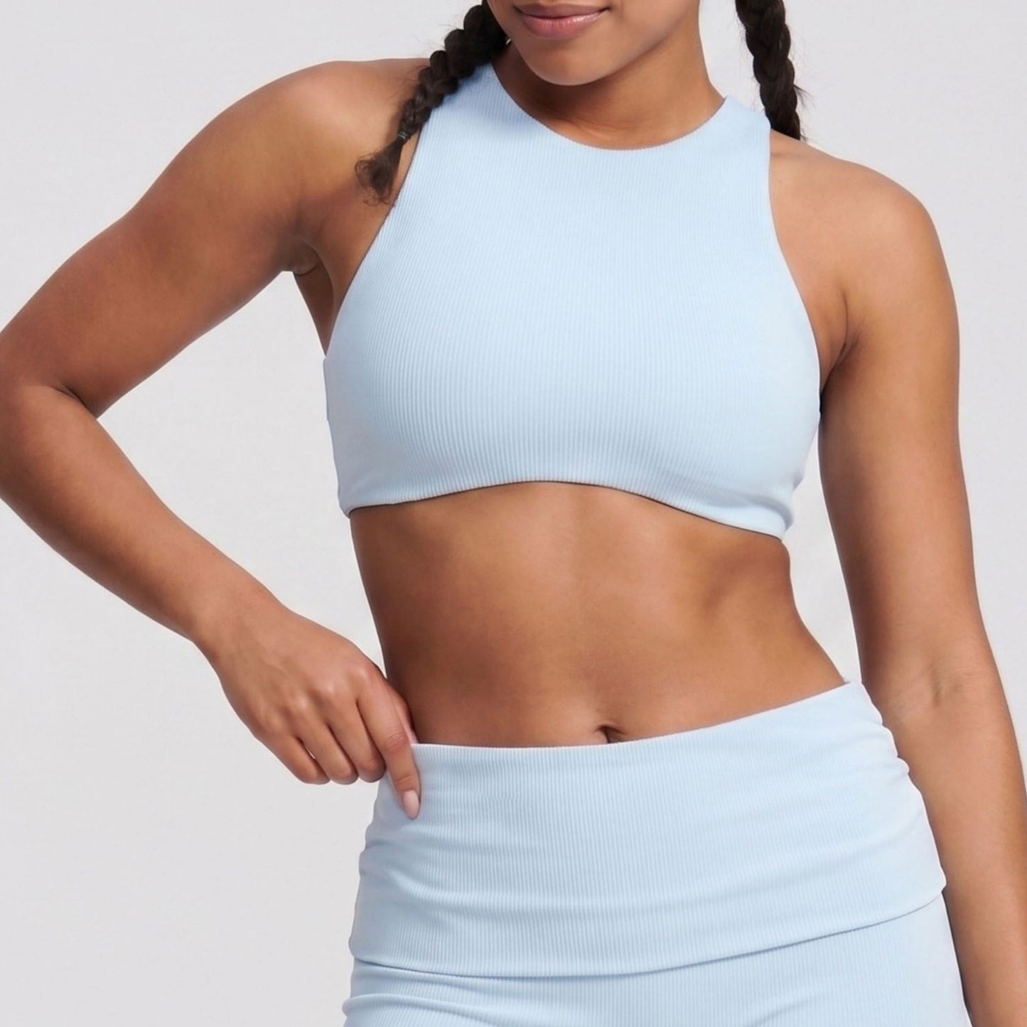 Padded High Neck Racerback Sports Bra Tank Top Workout Yoga Crop Top
