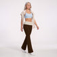 Foldover Waist Flare Yoga Pants Stretch Workout Pants